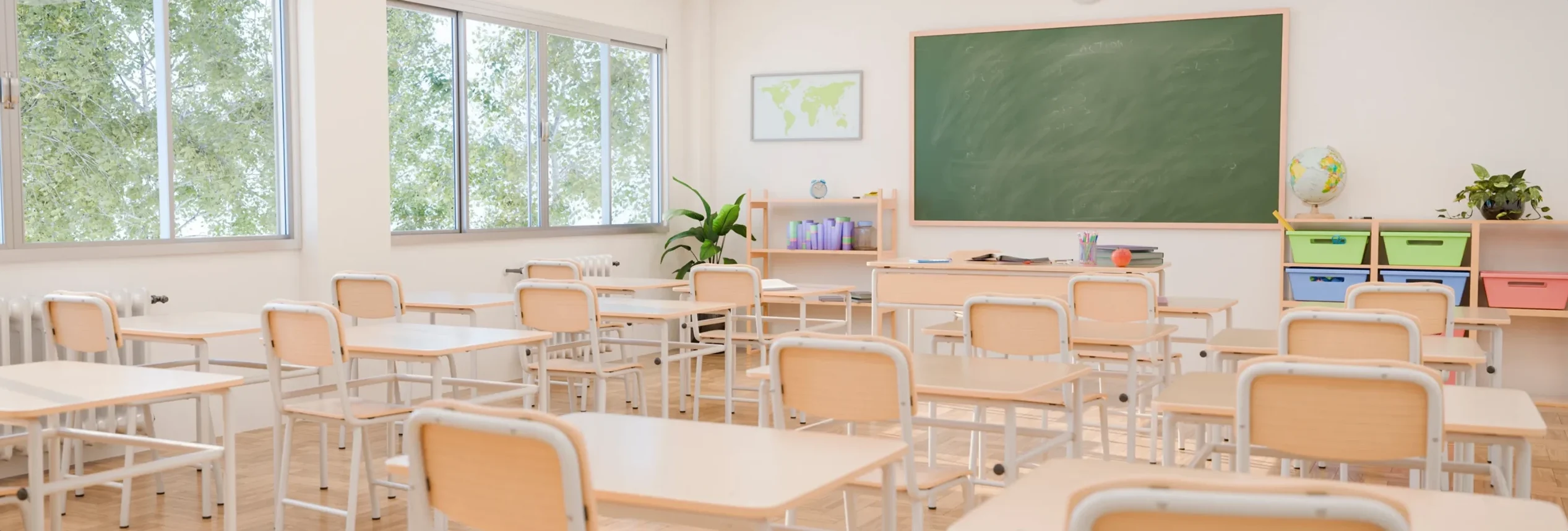 Bright and clean learning environment in a school