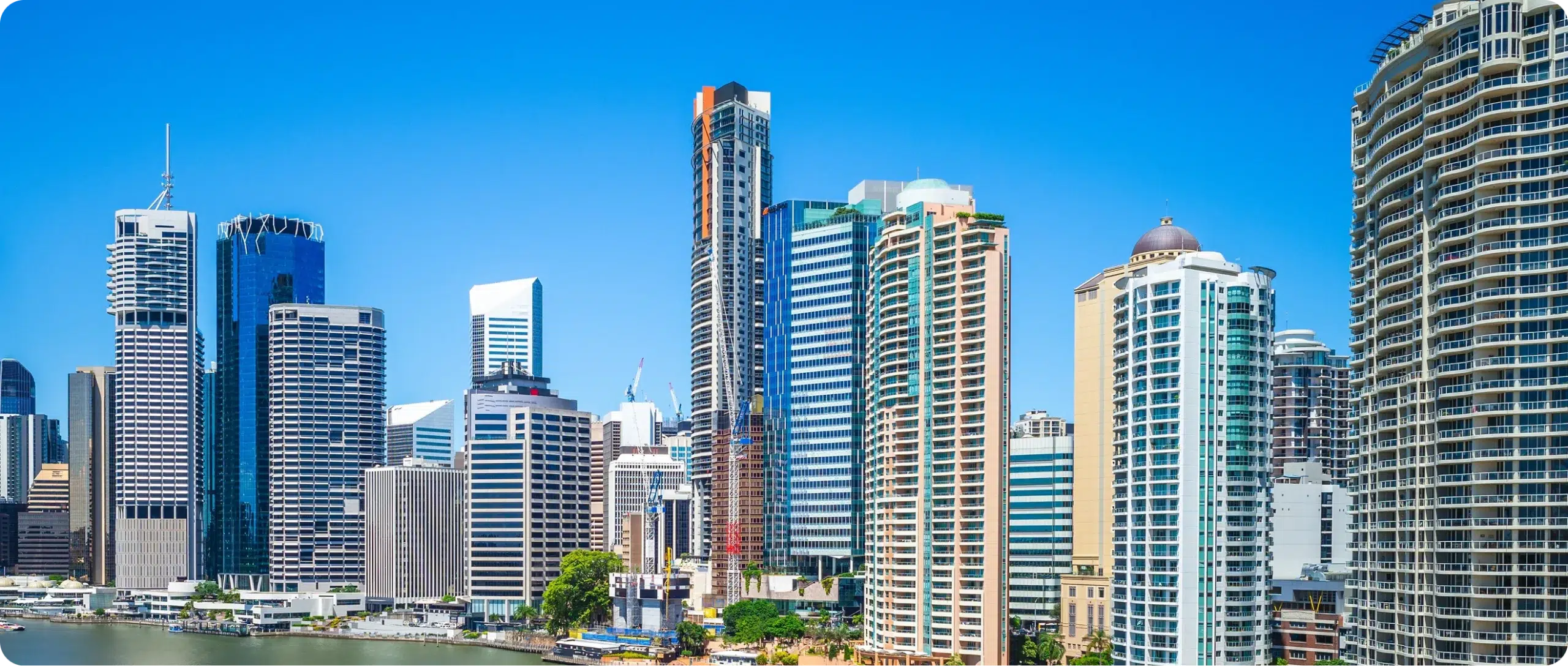 Cityscape of Brisbane featuring modern skyscrapers