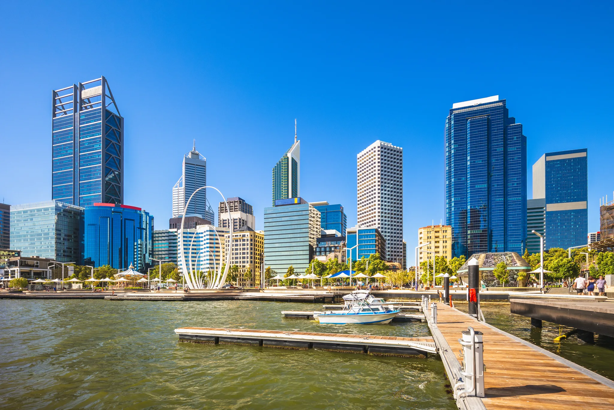 Perth city skyline with modern buildings